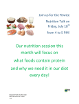 Our nutrition session this month will focus on what foods contain