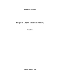 Essays on Capital Structure Stability - cerge-ei
