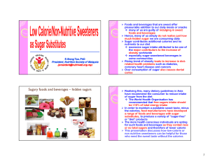 Uses of Low Calorie /Non Nutritive Sweeteners Global