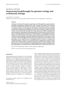 Sequencing breakthroughs for genomic ecology and