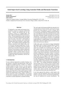 Semi-Supervised Learning Using Gaussian Fields and Harmonic