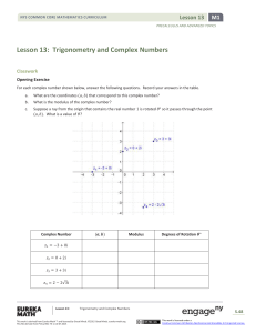 Trigonometry and Complex Numbers