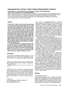 Experimental Non-O Group 1 Vibrio cholerae Gastroenteritis in