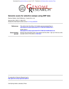 Genomic scans for selective sweeps using SNP data