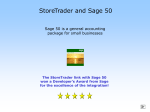 The StoreTrader link with Sage 50 won a Developer`s Award from