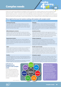 Complex needs - Leading Learning 4 All