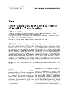 Review Synthetic oligonucleotides as RNA mimetics