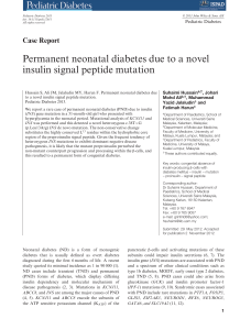 Permanent neonatal diabetes due to a novel insulin signal peptide