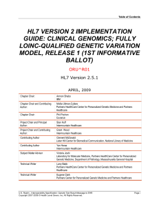 HL7 V2.5.1 Genetic Test Result Message - HL7 Wiki