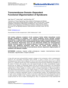 Transmembrane Domain–Dependent Functional