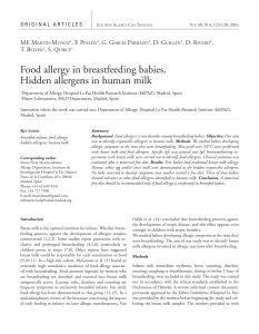 Food allergy in breastfeeding babies. Hidden allergens in human milk