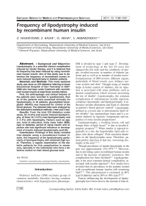 Frequency of lipodystrophy induced by recombinant human insulin