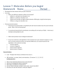 Molecules HW Lesson 7BYBHW