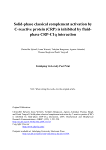Solid-phase classical complement activation by C
