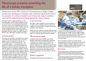 Mirococept proteins: extending the life of a kidney transplant