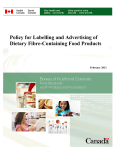 Policy for Labelling and Advertising of Dietary Fibre