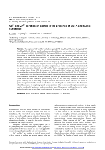 Cd2+ and Zn2+ sorption on apatite in the presence of EDTA and