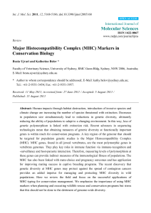 Major Histocompatibility Complex (MHC) Markers in