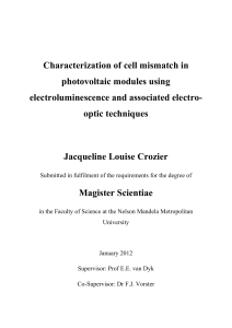 Characterization of cell mismatch in photovoltaic modules using