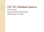CST 221: Database Systems - WCU Computer Science