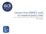 Lessons from RAPID`s work on research