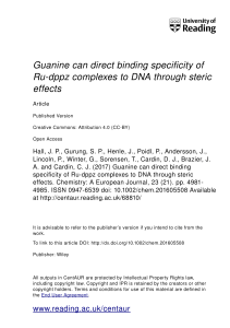 Guanine can direct binding specificity of Ru