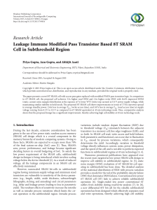 Leakage Immune Modified Pass Transistor Based 8T SRAM Cell in