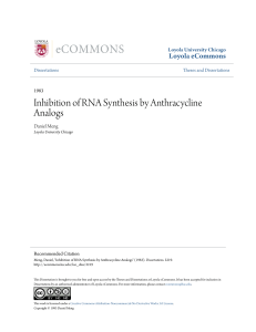 Inhibition of RNA Synthesis by Anthracycline Analogs