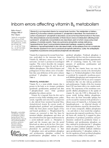 Inborn errors affecting vitamin B metabolism