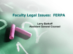 Faculty Legal Issues - Update