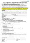 NUTRITION AND DIETETIC REFERRAL FORM * OUTPATIENT