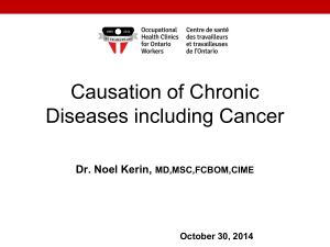 Causation of Chronic Diseases Including Cancer
