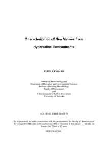 Characterization of New Viruses from Hypersaline