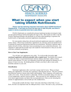 What to expect when you start taking USANA Nutritionals