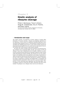 Chapter 3 Kinetic analysis of ribozyme cleavage
