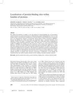 Localization of protein-binding sites within families of proteins
