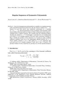 Regular Sequences of Symmetric Polynomials