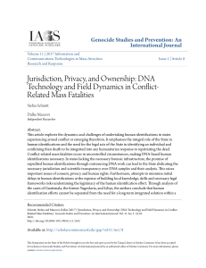 Jurisdiction, Privacy, and Ownership: DNA Technology and Field