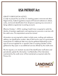 USA PATRIOT Act - Landings Credit Union
