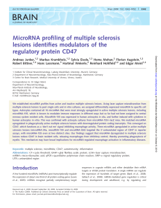 MicroRNA profiling of multiple sclerosis lesions
