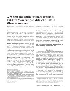 A Weight Reduction Program Preserves Fat