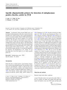 Specific oligonucleotide primers for detection of endoglucanase