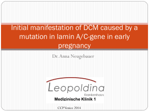 Initial manifestation of DCM caused by a mutation in lamin A/C