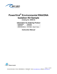 PowerViral Environmental RNA/DNA Isolation Kit Sample