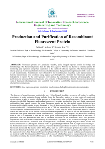 Production and Purification of Recombinant Fluorescent Protein