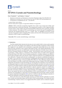 3D DNA Crystals and Nanotechnology