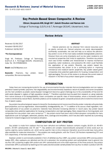 Soy Protein Based Green Composite: A Review