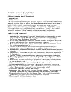 Faith Formation Coordinator