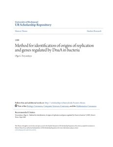 Method for identification of origins of replication and genes