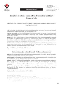 The effect of caffeine on oxidative stress in liver and heart tissues of